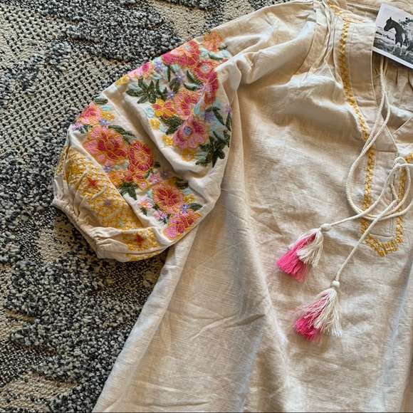 New Cleo Boho Gypsy Tassel Tunic Dress Top - Picture 10 of 12